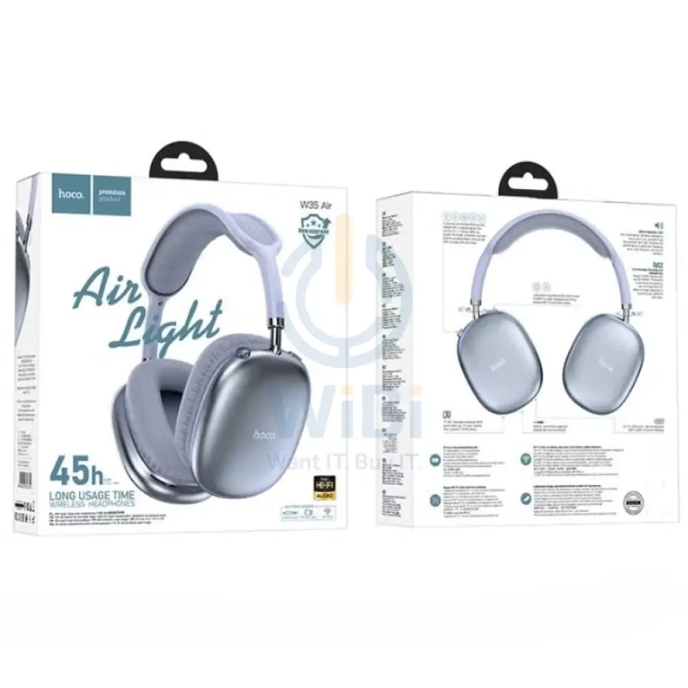 HOCO W35 Air Wireless Headphones - Bluetooth / 400mAh / USB-C / Blue Accessories > Audio > Headphones