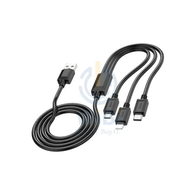 HOCO X74 3-in-1 Charging Cable - 1M / Black Accessories > Cables & Converters > Cables