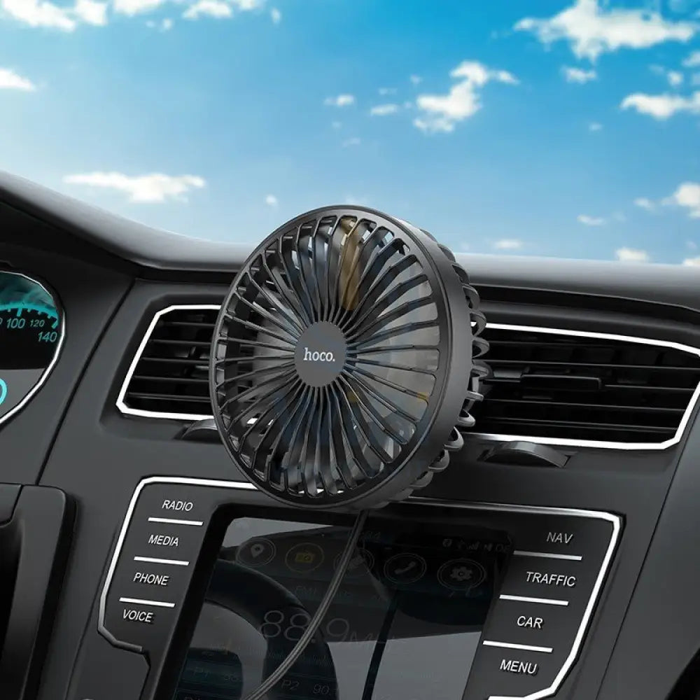 Hoco ZP2 Wind Air vent wire control car fan Outlet & Dashboard – Black Accessories > Other Accessories
