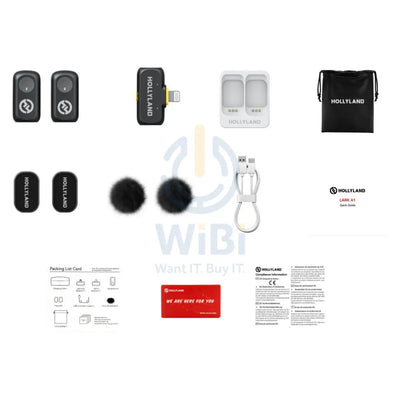 HOLLYLAND LARK A1 Mini Duo 2-Person Wireless Microphone System - Lightning / 2.4GHz / Space Gray Accessories > Audio >