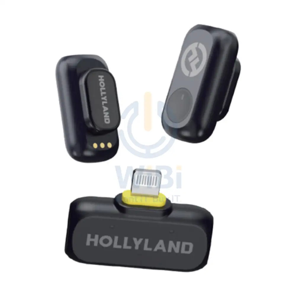 HOLLYLAND LARK A1 ميني ثنائي لاسلكي ميكروفون نظلم - لايتننج / 2.4 جيجا هرتز / اكسسوارات فضائي
