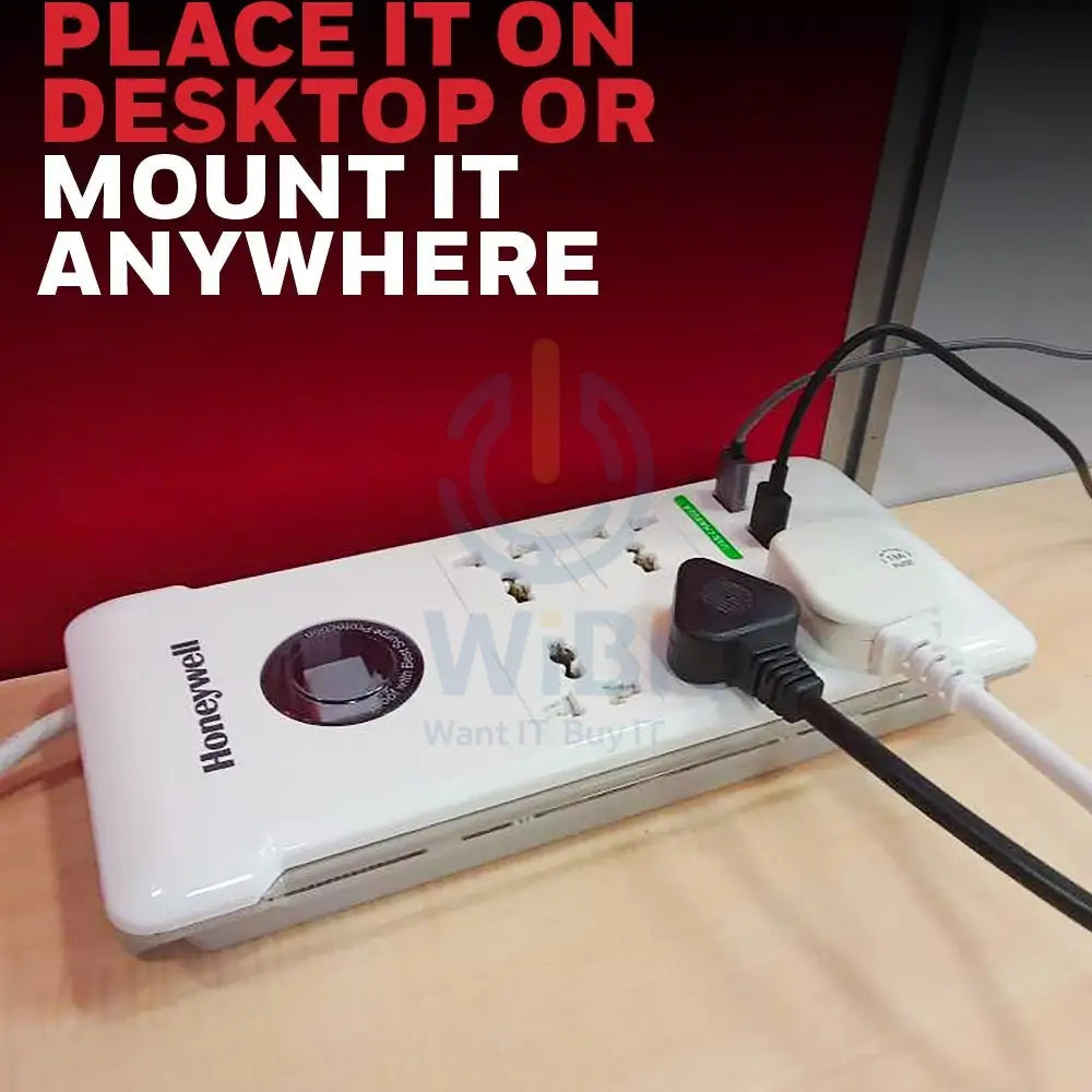 Honeywell 5 Socket Surge Protector + 2 USB Accessories > Power > Power Protection > Surge Protector