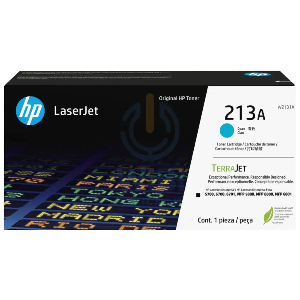HP 213A Cyan Original LaserJet Toner Cartridge - 3000 Pages / Cyan Color / Toner Cartridge Accessories > Printers &