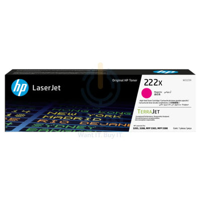 HP 222X Magenta Original LaserJet Toner Cartridge - 2500 Pages / Magenta Color / Toner Cartridge Accessories > Printers