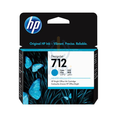 HP 712 Cyan DesignJet Ink Cartridge - 29 ml / Cyan Color / Ink Cartridge