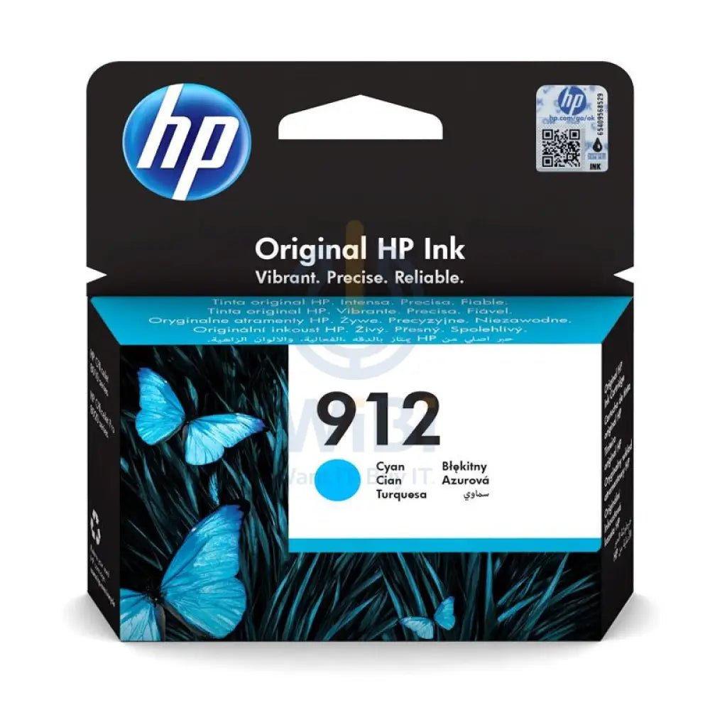 HP 912 Cyan Original Ink Cartridge - 315 Pages / Cyan Color / Ink Cartridge Accessories > Printers & Scanners >