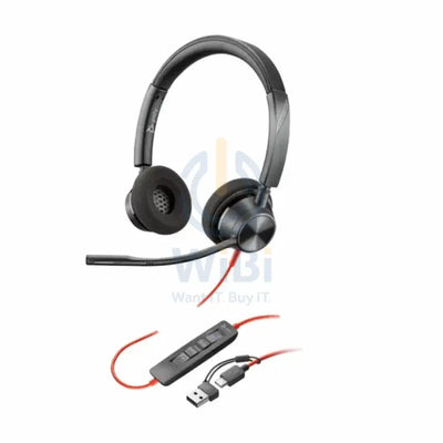 Poly Blackwire 3320 Stereo USB-C Headset - On-Ear / USB-C/A Adapter / (Microsoft Teams Certified) Accessories > Audio >