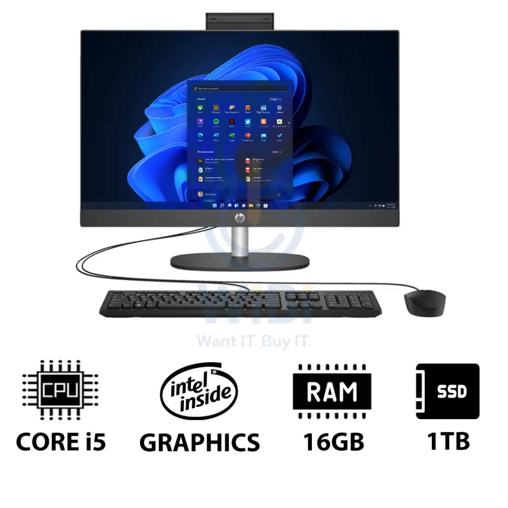 HP ProOne 240 G10 AIO - i5 / 16GB / 1TB (NVMe M.2 SSD) / 23.8’’ FHD Non-Touch / Win 11 Pro / 1YW / Grey - Desktop