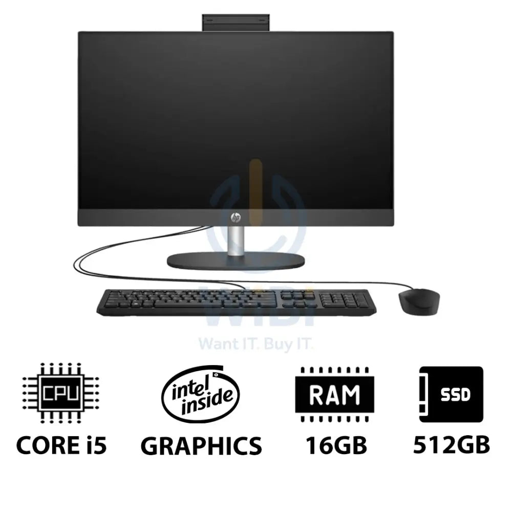 HP ProOne 240 G10 AIO - i5 / 16GB / 512GB (NVMe M.2 SSD) / 23.8’’ FHD Non-Touch / DOS (Without OS) / 1YW / Grey
