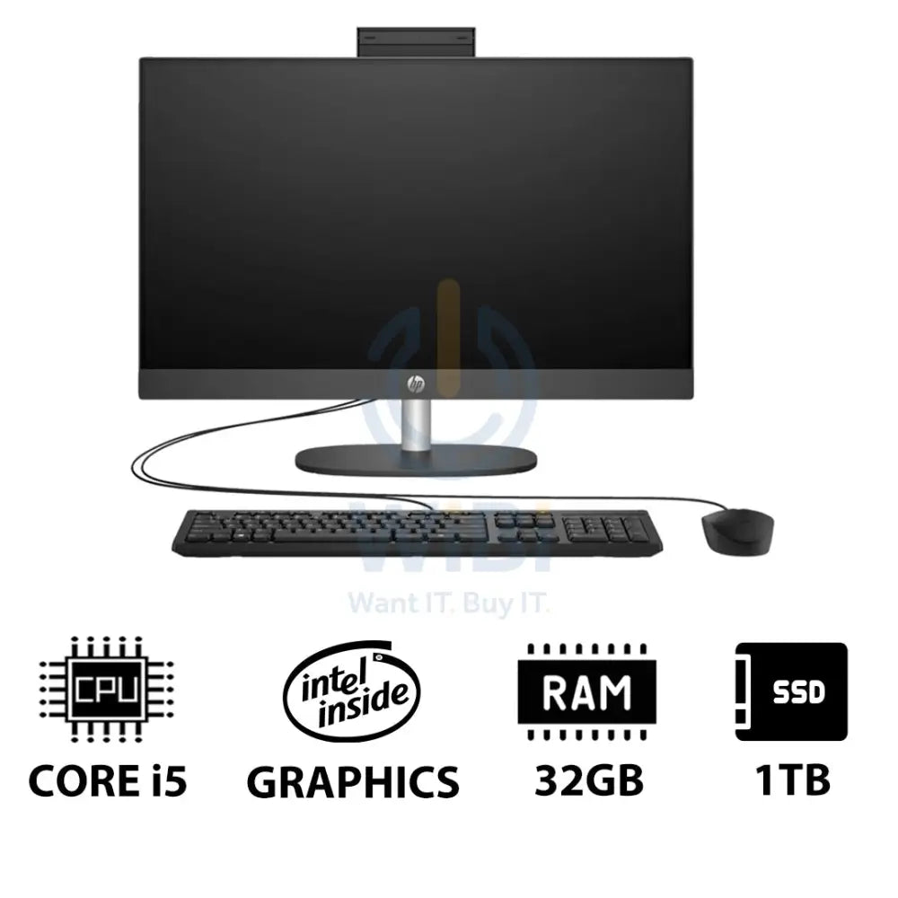 HP ProOne 240 G10 AIO - i5 / 32GB / 1TB (NVMe M.2 SSD) / 23.8’’ FHD Non-Touch / DOS (Without OS) / 1YW / Grey - Desktop