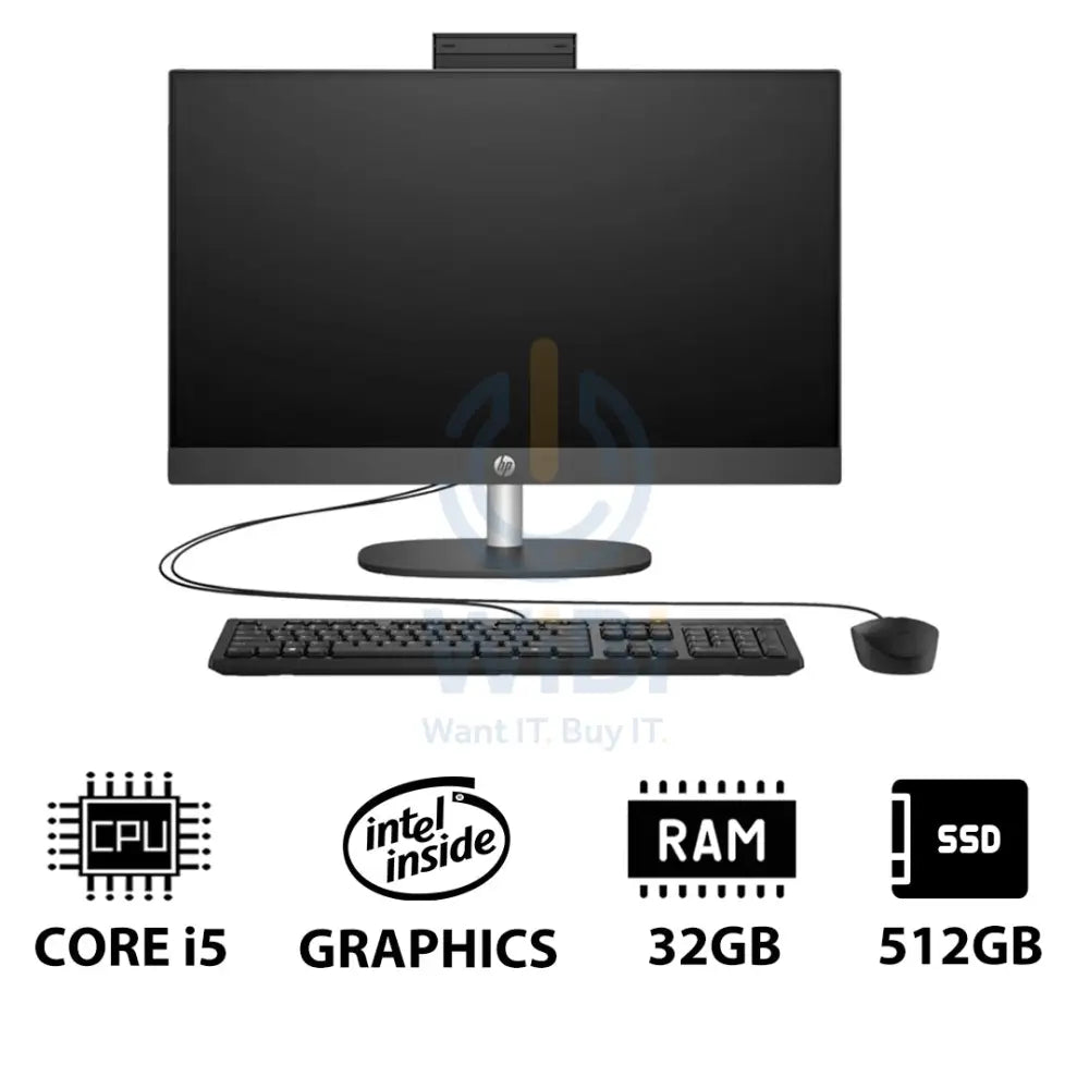 HP ProOne 240 G10 AIO - i5 / 32GB / 512GB (NVMe M.2 SSD) / 23.8’’ FHD Non-Touch / DOS (Without OS) / 1YW / Grey