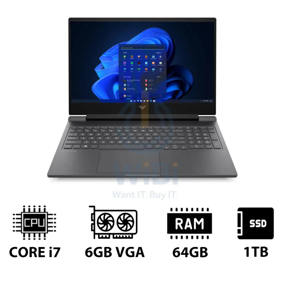 إتش بي فيكتوس الألعاب لابتوب 16-R1042NE - 16.1 بوصة FHD / آي 7 / 64 جيجابايت / 1 تيرابايت (NVMe م.2 إس إس دي) / RTX 4050 6 جيجابايت في جي إيه / ويندوز 11 برو ويندوز 11 / ضمان سنة