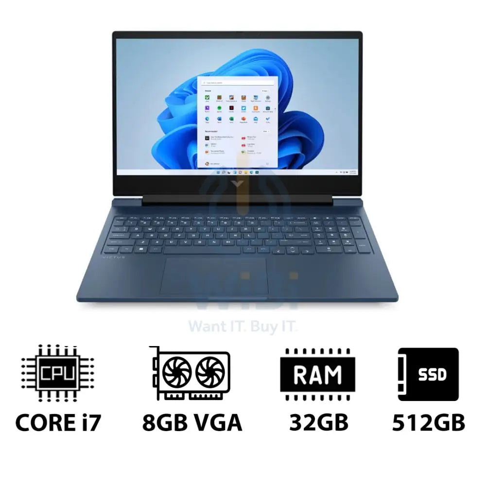 HP Victus Gaming Laptop 16-R1055NE - 16.1’’ FHD / i7 / 32GB / 512GB (NVMe M.2 SSD) / RTX 4060 8GB VGA / Win 11 Pro