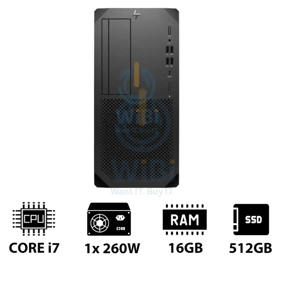 HP Z1 G9 Tower Workstation - i7-14700 2.10GHz / 20-Cores / 8GB / 512GB (NVMe M.2 SSD) / DOS (Without OS) / 3YW Server &