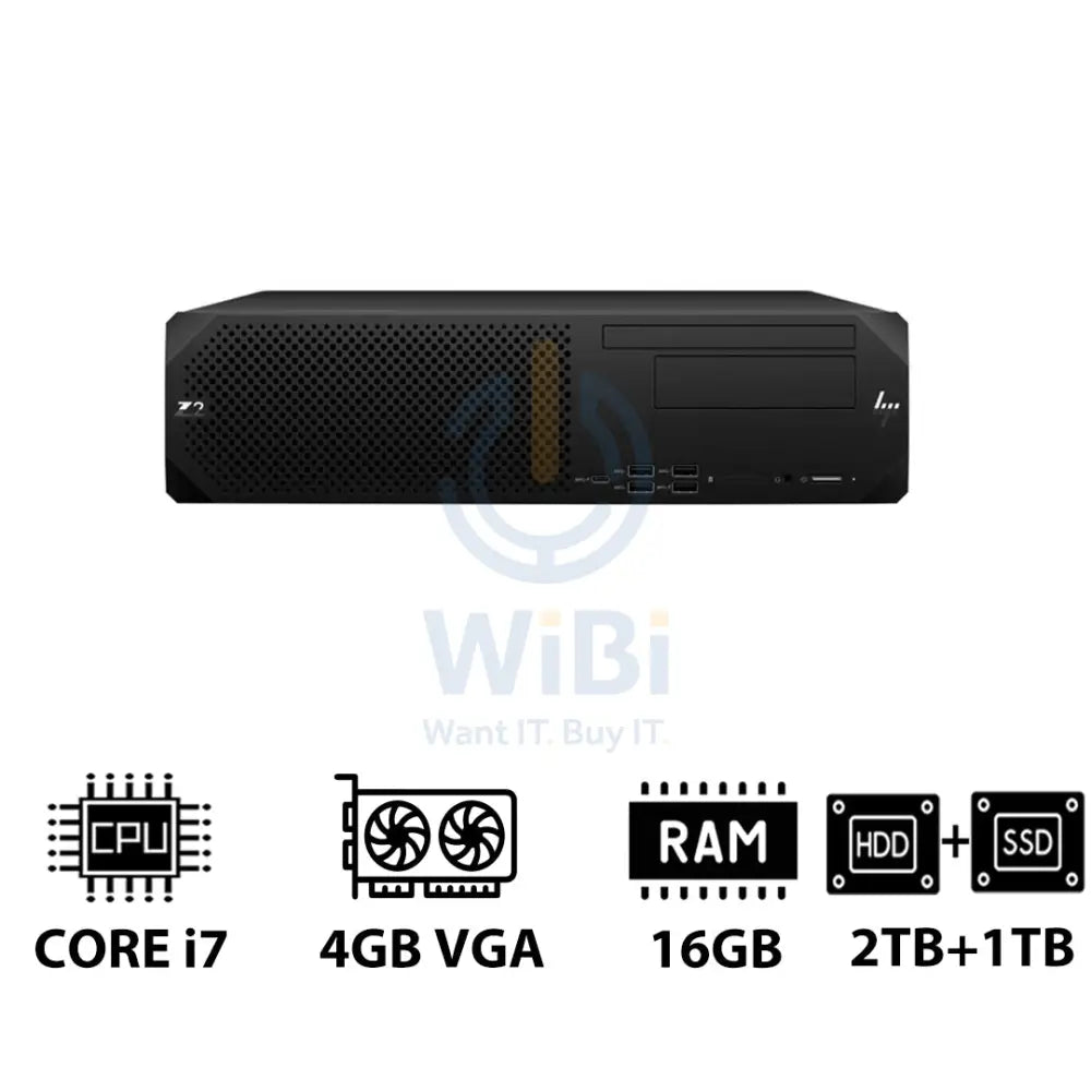 HP Z2 G9 SFF Workstation - i7-13700K 3.40GHz / 16-Cores / 16GB / 2TB HDD + 1TB (NVMe M.2 SSD) / T400 4GB VGA / Win 11