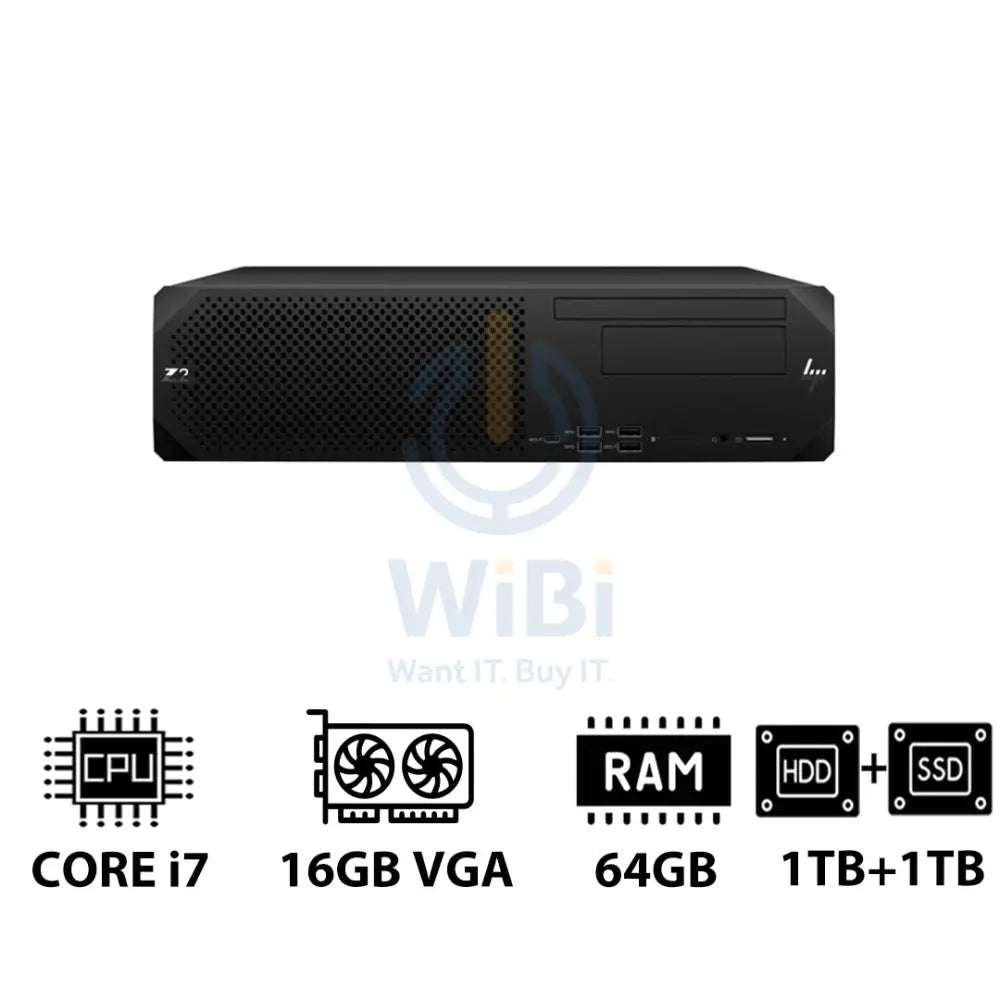 HP Z2 G9 SFF Workstation - i7-13700K 3.40GHz / 16-Cores / 64GB / 1TB HDD + 1TB (NVMe M.2 SSD) / RTX 2000 Ada 16GB VGA