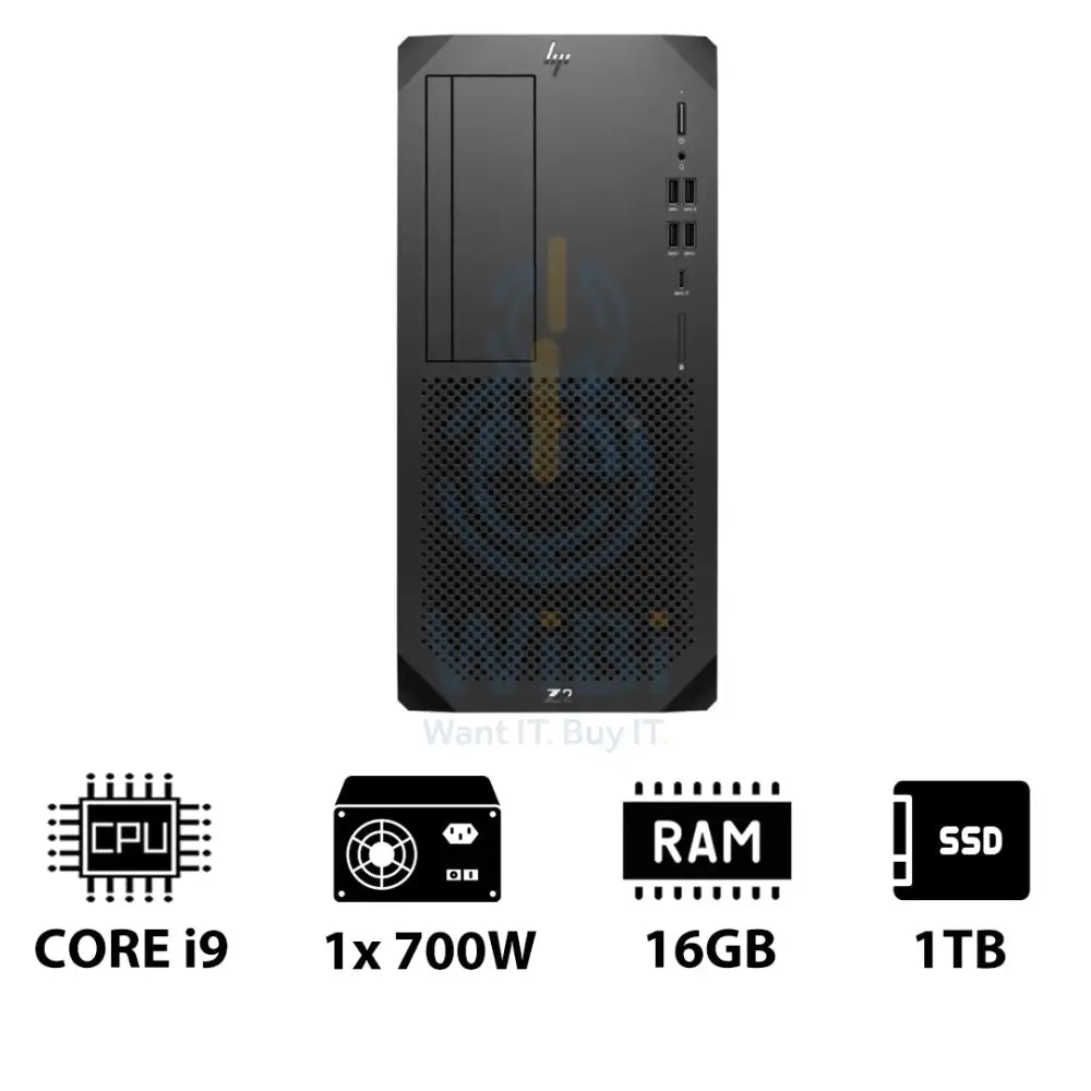 HP Z2 G9 Tower Workstation - i9-14900K 3.20GHz / 24-Cores / 16GB / 1TB (NVMe M.2 SSD) / Win 11 Pro / 3YW Server &