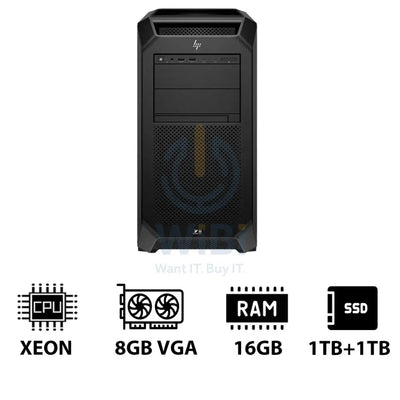 HP Z8 G5 Workstation - Xeon-2.0GHz / 12-Cores / 16GB / 1TB + 1TB (NVMe M.2 SSD) / T1000 8GB VGA / DOS (Without OS)