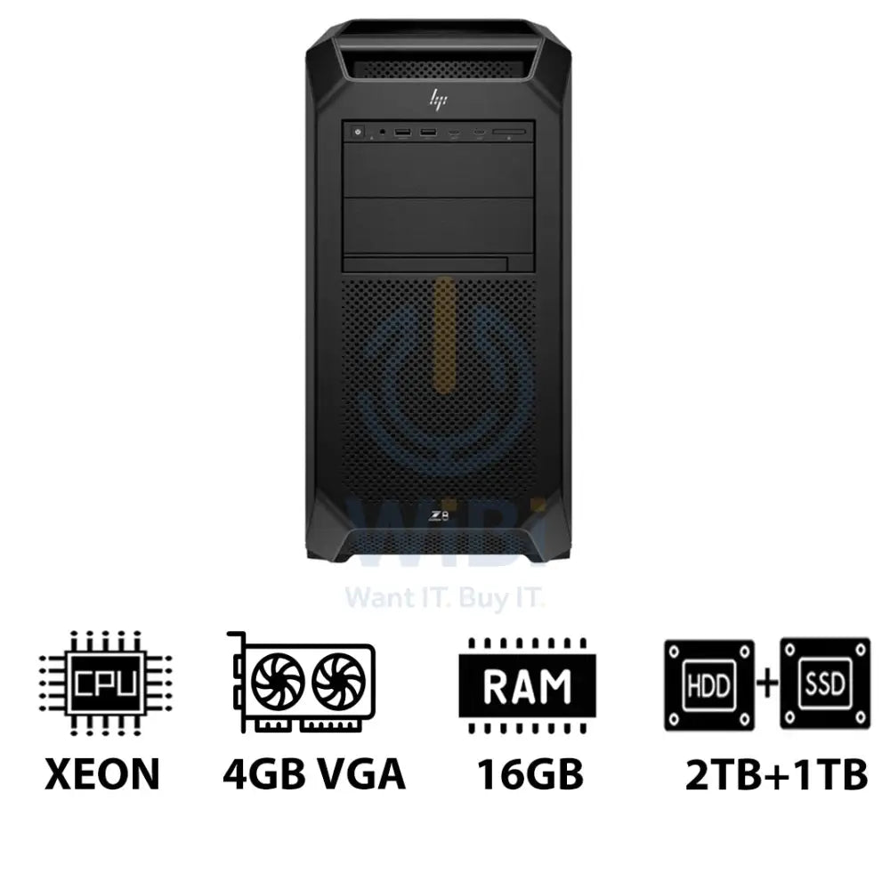 HP Z8 G5 Workstation - Xeon-2.0GHz / 12-Cores / 16GB / 2TB HDD + 1TB (NVMe M.2 SSD) / T400 4GB VGA / Win 11 Pro / 3YW