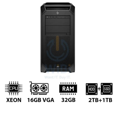 HP Z8 G5 Workstation - Xeon-2.0GHz / 12-Cores / 32GB / RTX 2000 ADA 16GB VGA / 2TB HDD + 1TB (NVMe M.2 SSD) / DOS