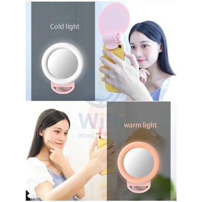 HR-20 Mirror fill light 2 in 1 Selfie Lights - 250 mAh