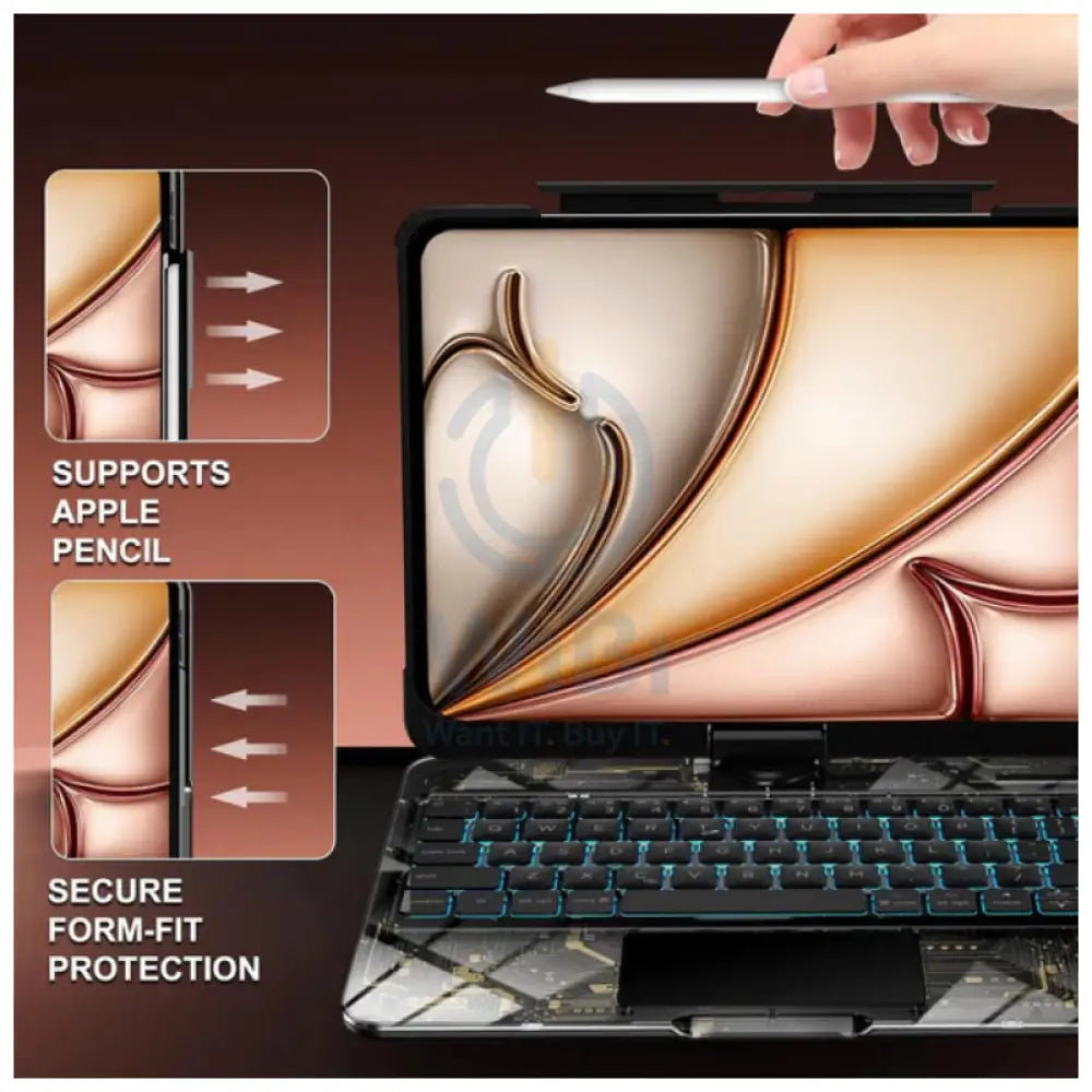 iFacemall Keyboard Case 10.9 inch for iPad 10th/11th generation RGB Backlit Accessories > Mobiles & Tablets > Tablets >