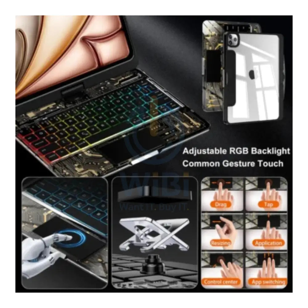 iFacemall Keyboard Case 10.9 inch for iPad 10th/11th generation RGB Backlit Accessories > Mobiles & Tablets > Tablets >