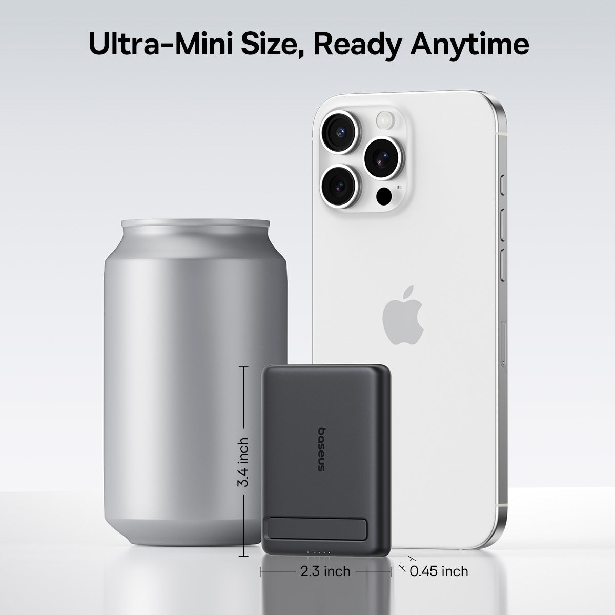 Baseus PicoGo AM31 Qi2 Ultra-Mini Magnetic Power Bank with Kickstand - 5000mAh / 20W / Cosmic Black