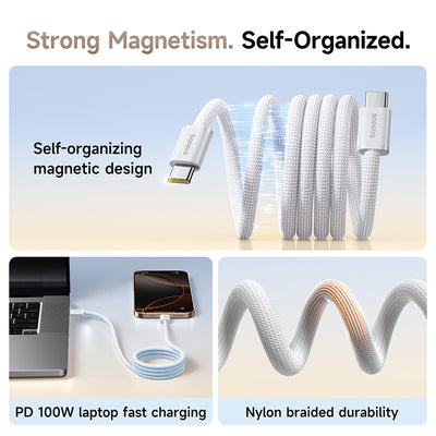 Baseus Dynamic 4 Pro Magnetic Fast Charging Cable - USB-C / 100W / 1 Meter / White