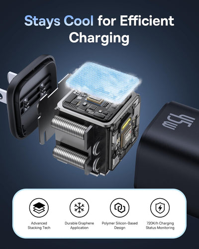 Baseus PicoGo AE11 GaN Fast Charger - 45W / USB-C / Cosmic Black