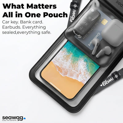 Seawag Smartphone Waterproof Case 6.9" With Additional Pocket - Black