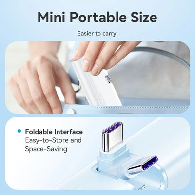 Vention Power Bank LED Display 4800mAh (USB-C + Lightning + USB-C) 22.5W Foldable USB-C Type - Blue