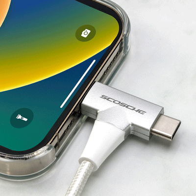 Scosche StrikeLine™ HH 2-in-1 USB-C to C®/Lightning™ Cable - White