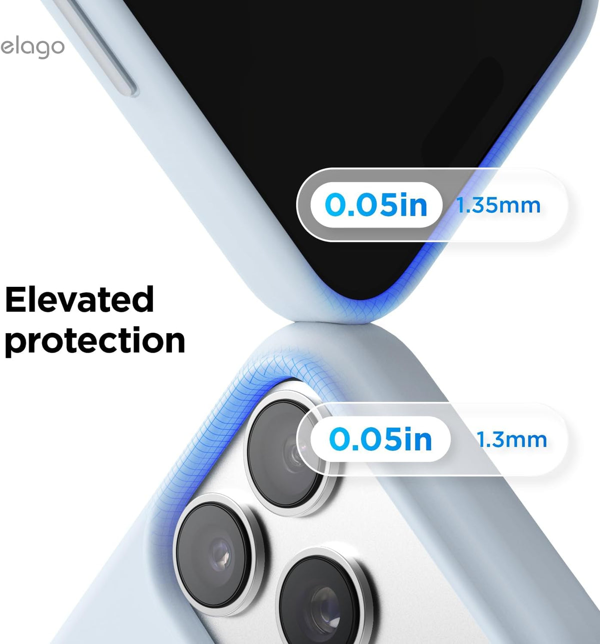 Elago Magnetic Silicone Case (Camera Control Key Included) For Apple iPhone 18 Pro Max / Apple iPhone 17 Pro Max - Light Blue