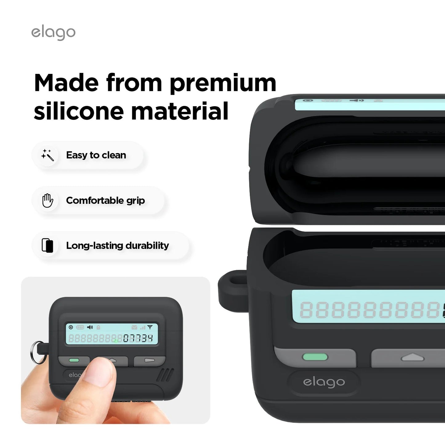 Elago AirPods Pro 3 Pager Case (Key Chain Included) - Black