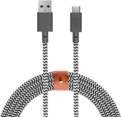 Native Union Belt Cable-Kv-Type A-C (3M)-Zebra - Zebra