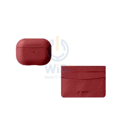 iPhone 13 Pro Max - Airpod Pro 2 - Red Leather Case Gift Set With Wallet Accessories > Mobiles & Tablets