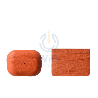 iPhone 14 Pro Max - Airpod Pro 2 - Orange Leather Case Gift Set With Wallet Accessories > Mobiles & Tablets