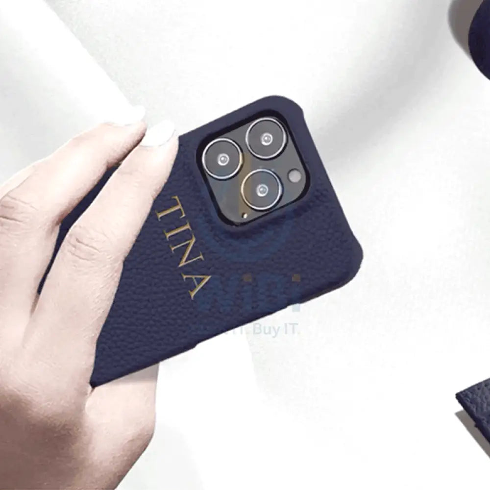 iPhone 14 Pro Max - Airpod Pro - Dark Blue Leather Case Gift Set With Wallet Accessories > Mobiles & Tablets