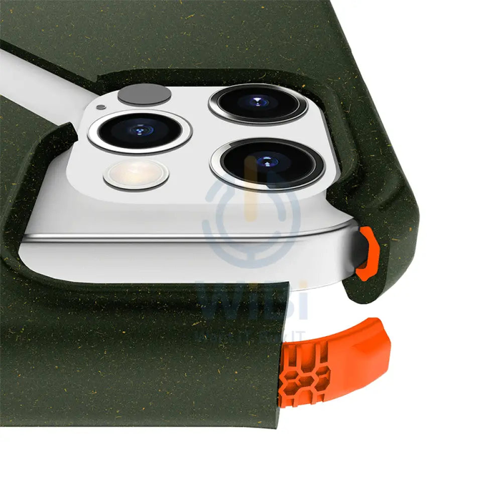 Itskins Biodegradable Case For iPhone 12 Pro Max - Kaki And Orange Accessories > Mobiles & Tablets