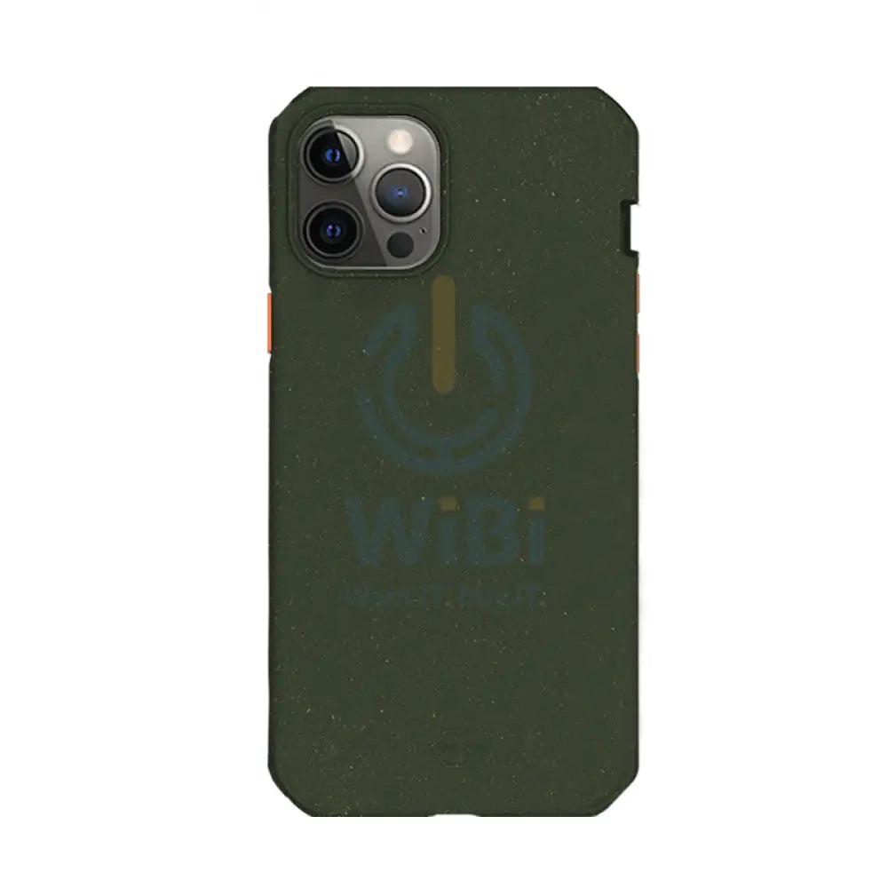 Itskins Biodegradable Case For iPhone 12 Pro Max - Kaki And Orange Accessories > Mobiles & Tablets