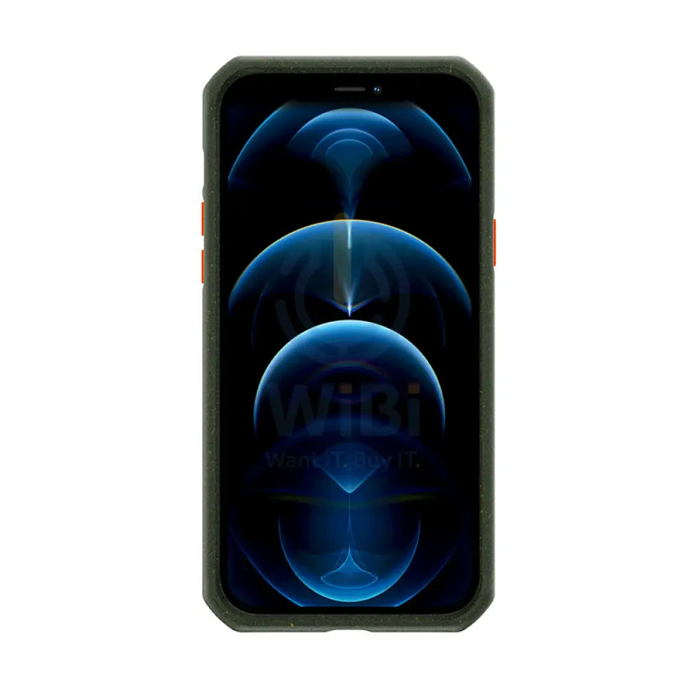 Itskins Biodegradable Case For iPhone 12 Pro Max - Kaki And Orange Accessories > Mobiles & Tablets
