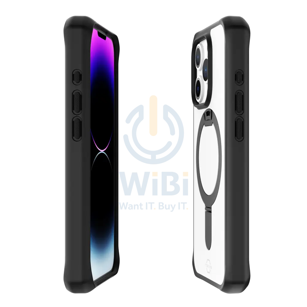 Itskins Hybrid Stand Magsafe Case - Apple iPhone 15 Pro Max / Black And Transparent Accessories > Mobiles & Tablets >