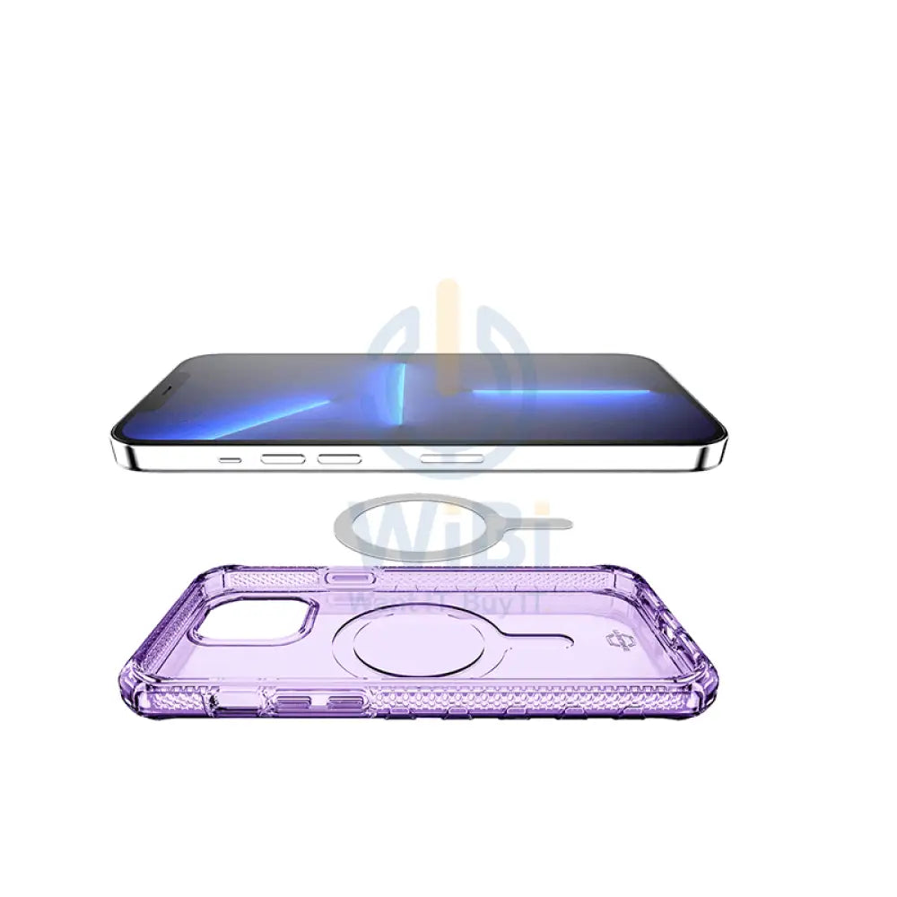 Itskins Supreme Magclear Cover - Apple iPhone 13 Pro Max / Light Purple And Light Purple Print Accessories > Mobiles &