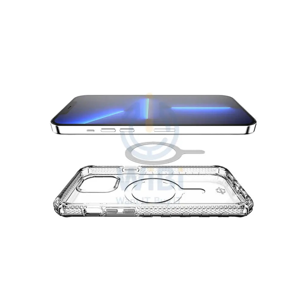 Itskins Supreme Magclear Cover - Apple iPhone 13 Pro / Transparent White Print Accessories > Mobiles & Tablets