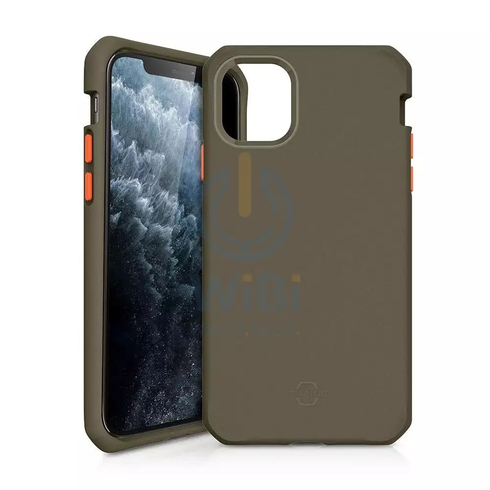 Itskins Supreme Solid Case - Apple iPhone 11 Pro / Kaki & Orange Accessories > Mobiles & Tablets