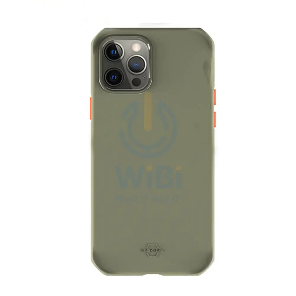 Itskins Supreme Solid Case For iPhone 12 Pro Max - Kaki And Orange Accessories > Mobiles & Tablets