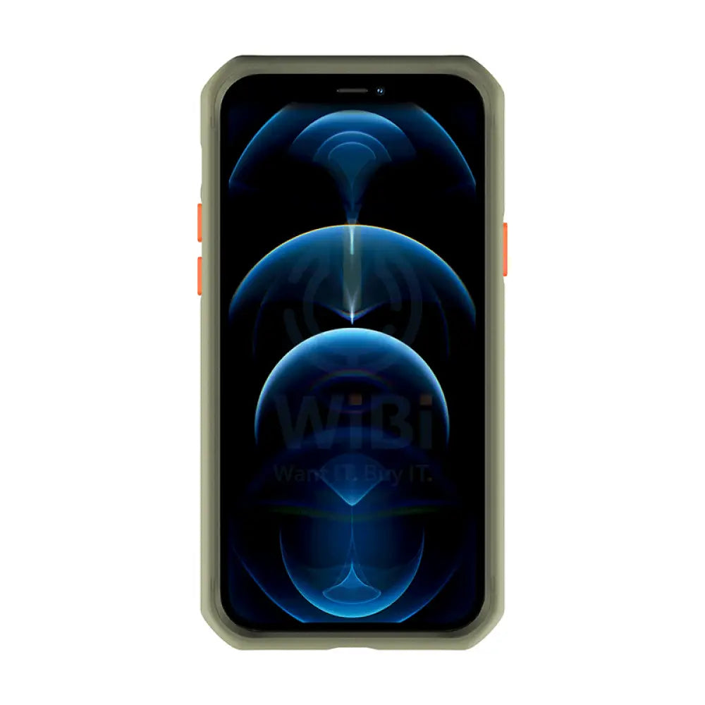 Itskins Supreme Solid Case For iPhone 12 Pro Max - Kaki And Orange Accessories > Mobiles & Tablets