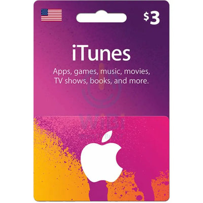 iTunes Gift Card $3 (US) Digital Card Digital Cards