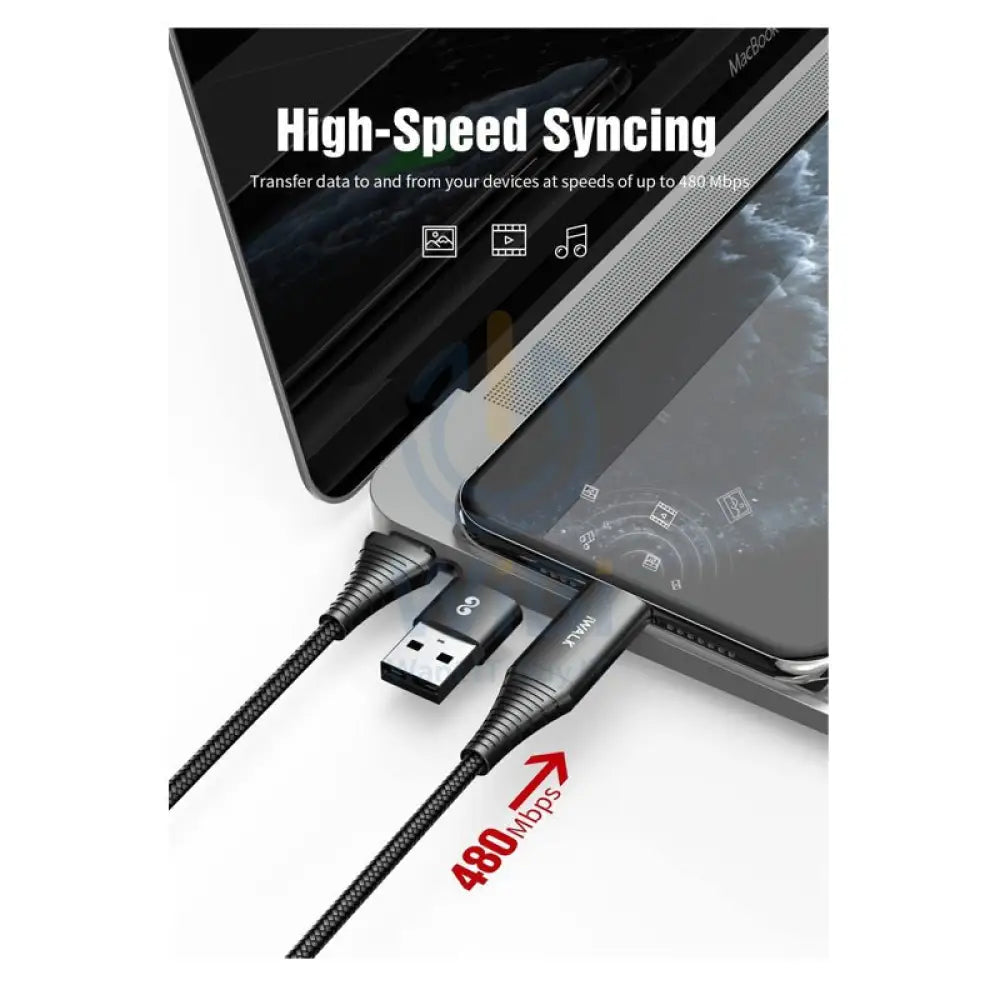 iWALK Twister Duo One For All Multi Charging Cable - USB-C/ Lightning To USB-C/USB-A / 1 Meter / Black